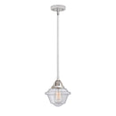 Oxford Mini Pendant shown in the Polished Chrome finish with a Seedy shade