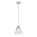 Cone Mini Pendant shown in the Polished Chrome finish with a Seedy shade