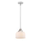 Bell Mini Pendant shown in the Polished Chrome finish with a Matte White shade