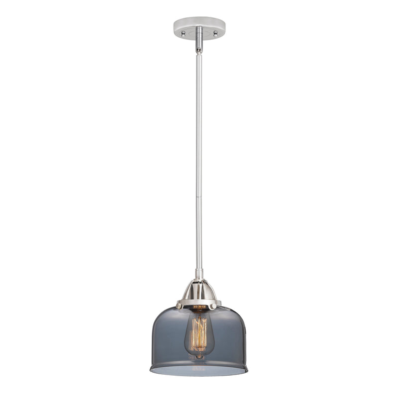 Bell Mini Pendant shown in the Polished Chrome finish with a Plated Smoke shade