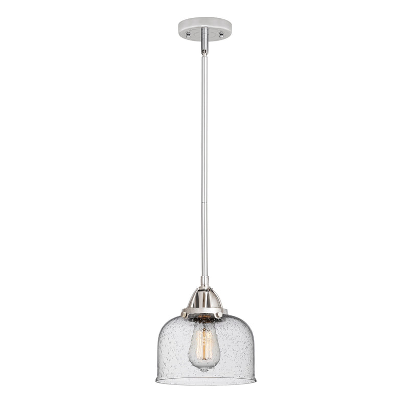 Bell Mini Pendant shown in the Polished Chrome finish with a Seedy shade