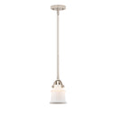 Canton Mini Pendant shown in the Polished Nickel finish with a Matte White shade