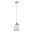 Canton Mini Pendant shown in the Polished Nickel finish with a Clear shade