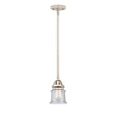 Canton Mini Pendant shown in the Polished Nickel finish with a Seedy shade