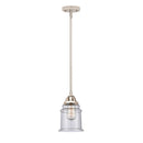 Canton Mini Pendant shown in the Polished Nickel finish with a Seedy shade