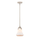 Bellmont Mini Pendant shown in the Polished Nickel finish with a Matte White shade