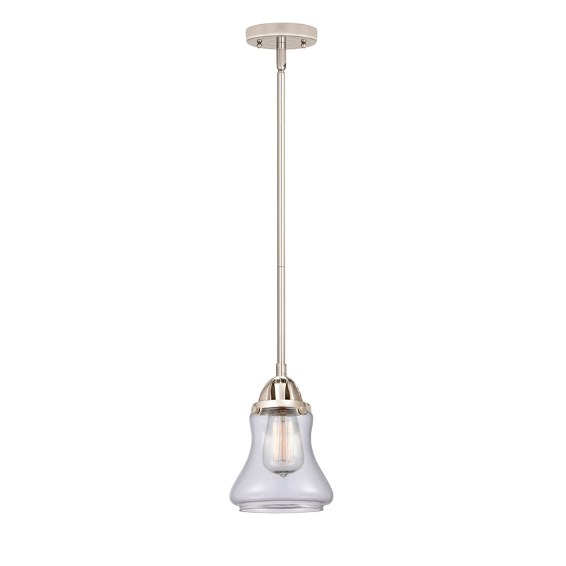 Bellmont Mini Pendant shown in the Polished Nickel finish with a Clear shade