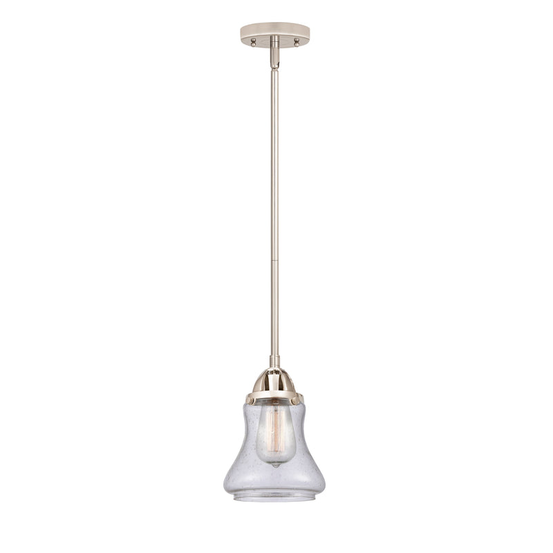 Bellmont Mini Pendant shown in the Polished Nickel finish with a Seedy shade