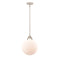 Beacon Mini Pendant shown in the Polished Nickel finish with a Matte White shade