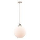 Beacon Mini Pendant shown in the Polished Nickel finish with a Matte White shade