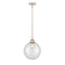 Beacon Mini Pendant shown in the Polished Nickel finish with a Clear shade