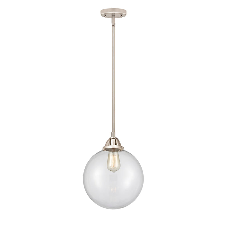 Beacon Mini Pendant shown in the Polished Nickel finish with a Clear shade