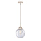 Beacon Mini Pendant shown in the Polished Nickel finish with a Seedy shade