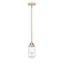 Dover Mini Pendant shown in the Polished Nickel finish with a Clear shade