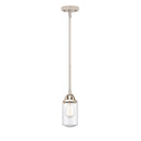 Dover Mini Pendant shown in the Polished Nickel finish with a Seedy shade