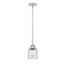 Bell Mini Pendant shown in the Polished Nickel finish with a Clear shade