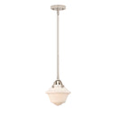 Oxford Mini Pendant shown in the Polished Nickel finish with a Matte White shade