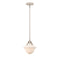 Oxford Mini Pendant shown in the Polished Nickel finish with a Matte White shade