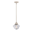 Oxford Mini Pendant shown in the Polished Nickel finish with a Clear shade