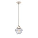 Oxford Mini Pendant shown in the Polished Nickel finish with a Seedy shade