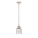 Bell Mini Pendant shown in the Polished Nickel finish with a Seedy shade