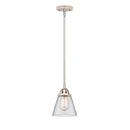 Cone Mini Pendant shown in the Polished Nickel finish with a Clear shade