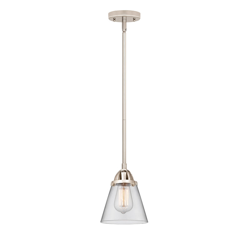 Cone Mini Pendant shown in the Polished Nickel finish with a Clear shade