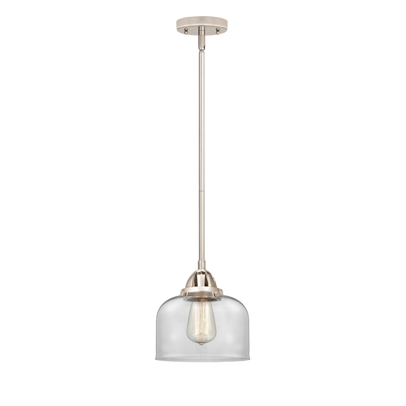 Bell Mini Pendant shown in the Polished Nickel finish with a Clear shade