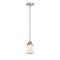 Canton Mini Pendant shown in the Brushed Satin Nickel finish with a Matte White shade