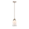 Canton Mini Pendant shown in the Brushed Satin Nickel finish with a Matte White shade