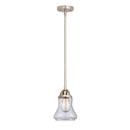 Bellmont Mini Pendant shown in the Brushed Satin Nickel finish with a Clear shade