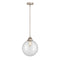 Beacon Mini Pendant shown in the Brushed Satin Nickel finish with a Clear shade