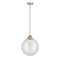 Beacon Mini Pendant shown in the Brushed Satin Nickel finish with a Clear shade