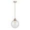 Beacon Mini Pendant shown in the Brushed Satin Nickel finish with a Seedy shade