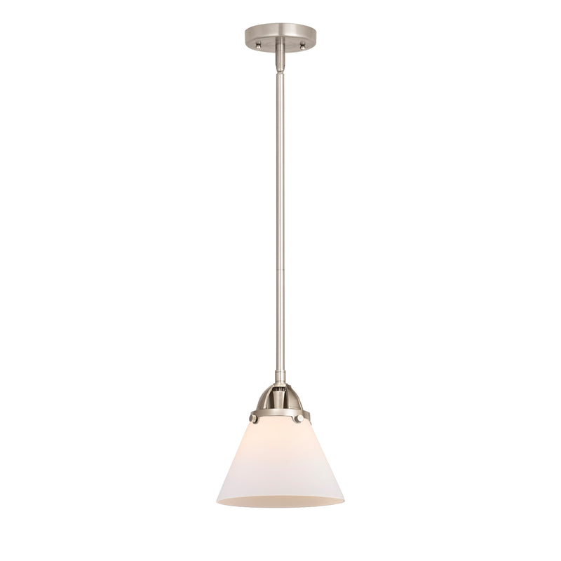 Cone Mini Pendant shown in the Brushed Satin Nickel finish with a Matte White shade