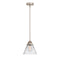 Cone Mini Pendant shown in the Brushed Satin Nickel finish with a Clear shade