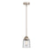 Bell Mini Pendant shown in the Brushed Satin Nickel finish with a Clear shade