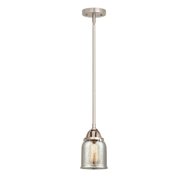 Bell Mini Pendant shown in the Brushed Satin Nickel finish with a Silver Plated Mercury shade