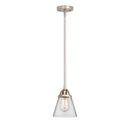 Cone Mini Pendant shown in the Brushed Satin Nickel finish with a Clear shade