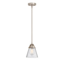 Cone Mini Pendant shown in the Brushed Satin Nickel finish with a Seedy shade