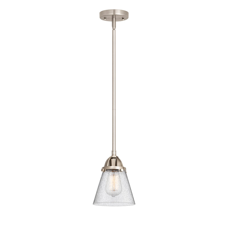 Cone Mini Pendant shown in the Brushed Satin Nickel finish with a Seedy shade