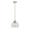 Bell Mini Pendant shown in the Brushed Satin Nickel finish with a Clear shade