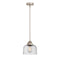 Bell Mini Pendant shown in the Brushed Satin Nickel finish with a Seedy shade