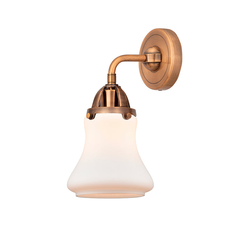 Bellmont Sconce shown in the Antique Copper finish with a Matte White shade