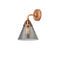 Cone Sconce shown in the Antique Copper finish with a Plated Smoke shade