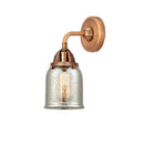 Bell Sconce shown in the Antique Copper finish with a Silver Plated Mercury shade