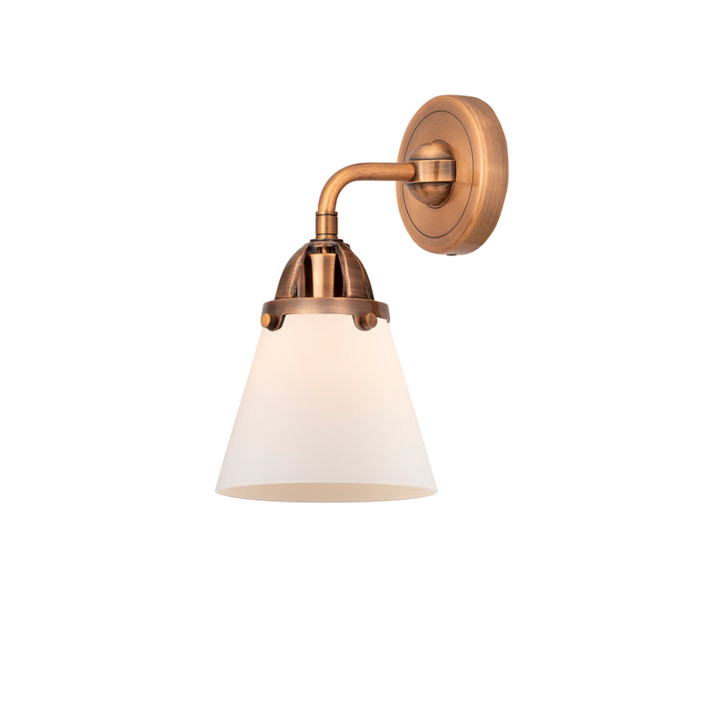 Cone Sconce shown in the Antique Copper finish with a Matte White shade