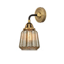 Chatham Sconce shown in the Black Antique Brass finish with a Mercury shade