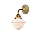 Oxford Sconce shown in the Black Antique Brass finish with a Matte White shade