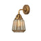 Chatham Sconce shown in the Brushed Brass finish with a Mercury shade